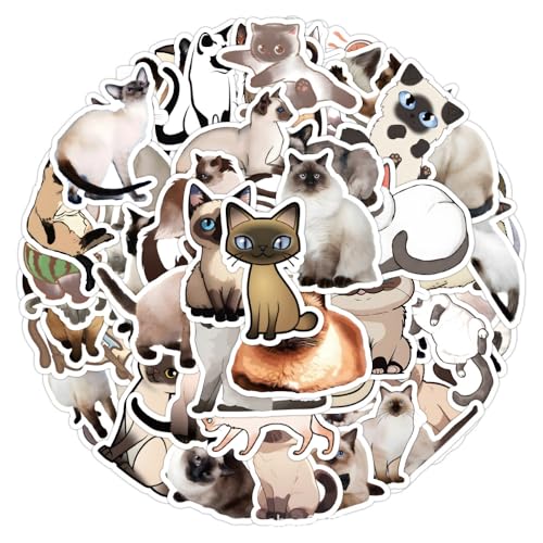 Bric Dodo 50 Stück Siamese Cat Aufkleber Auto Laptop Telefon Gitarre Skateboard Motorrad Fahrrad Siamese Cat Stickers Set Vinyl Wasserdicht Aesthetic Aufkleber für Jugendliche Kinder Erwachsene Bric Dodo 50 Stück Siamese Cat Aufkleber Auto Laptop Telefon Gitarre Skateboard Motorrad Fahrrad Siamese Cat Stickers Set Vinyl Wasserdicht Aesthetic Aufkleber für Jugendliche Kinder Erwachsene von Bric Dodo