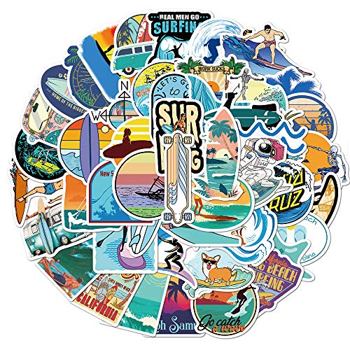 Bric Dodo 50 Stück Summer Surfing Aufkleber Auto Laptop Telefon Gitarre Skateboard Motorrad Fahrrad Sommer-Surfen Stickers Set Vinyl Wasserdicht Aesthetic Aufkleber für Jugendliche Kinder Erwachsene Bric Dodo 50 Stück Summer Surfing Aufkleber Auto Laptop Telefon Gitarre Skateboard Motorrad Fahrrad Sommer-Surfen Stickers Set Vinyl Wasserdicht Aesthetic Aufkleber für Jugendliche Kinder Erwachsene von Bric Dodo