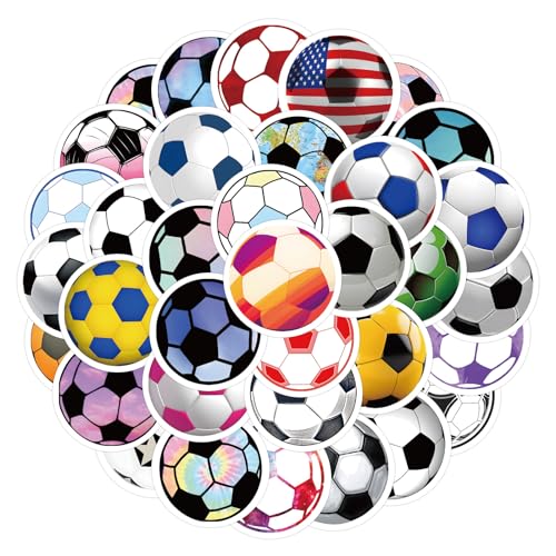Bric Dodo 60 Stück Soccer Aufkleber Auto Laptop Telefon Gitarre Skateboard Motorrad Fahrrad Football Stickers Set Vinyl Wasserdicht Aesthetic Aufkleber für Jugendliche Kinder Erwachsene von Bric Dodo