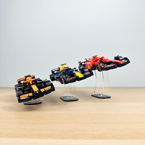 Brick Nest Acryl Display Stand Risers Kompatibel mit Lego F1 Speed Champions Formel 1 Rennwagen (3er Set) von Brick Nest