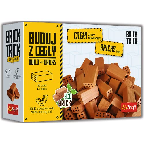 Brick Trick Trefl BAU mit den Ziegeln - Nachfüllset, 100% Natürliche Ziegel, Volle Ziegel, 40 Teile, ECO Bricks, wiederverwendbar, für Baufans, Kreativset für Kinder ab 6 Jahren Brick Trick Trefl BAU mit den Ziegeln - Nachfüllset, 100% Natürliche Ziegel, Volle Ziegel, 40 Teile, ECO Bricks, wiederverwendbar, für Baufans, Kreativset für Kinder ab 6 Jahren von Brick Trick