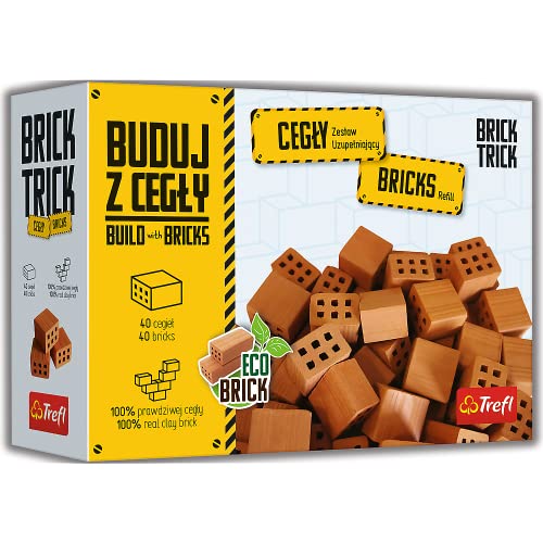 Brick Trick Trefl BAU mit den Ziegeln - Nachfüllset, 100% Natur Brick, Full Bricks, 40 Teile, ECO Bricks, wiederverwendbar, für Baufans, Kreativset für Kinder ab 6 Jahren Brick Trick Trefl BAU mit den Ziegeln - Nachfüllset, 100% Natur Brick, Full Bricks, 40 Teile, ECO Bricks, wiederverwendbar, für Baufans, Kreativset für Kinder ab 6 Jahren von Brick Trick