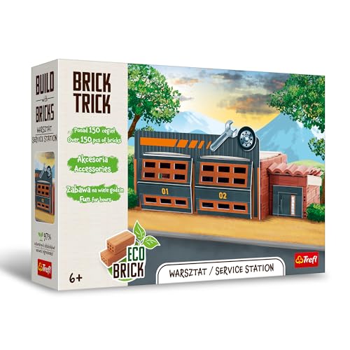 Brick Trick Trefl Werkstatt/Service Station – Bauen aus Ziegeln, EKO Echte Ziegelsteine, 150 Ziegel, Mehrfach verwendbar, Für Baufans, Kreativ-Set für Kinder ab 6 Jahren Brick Trick Trefl Werkstatt/Service Station – Bauen aus Ziegeln, EKO Echte Ziegelsteine, 150 Ziegel, Mehrfach verwendbar, Für Baufans, Kreativ-Set für Kinder ab 6 Jahren von Brick Trick