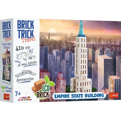 Trefl - Brick Trick Travel: Empire State Building - Bauen mit Brick Travel, New York City, EKO Brick Bricks, 420 Bausteine, wiederverwendbar, Kreativ-Set für Kinder ab 7 Jahren von Brick Trick
