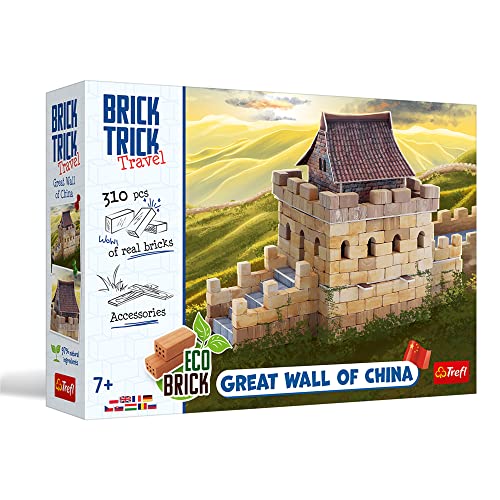 Trefl - Brick Trick Travel: Great Wall of China - Bauen mit Brick Travel, Chinesische Mauer, China, EKO Brick Blocks, 310 Steine, Wiederverwendbar, Kreativ-Set für Kinder ab 7 Jahren von Brick Trick