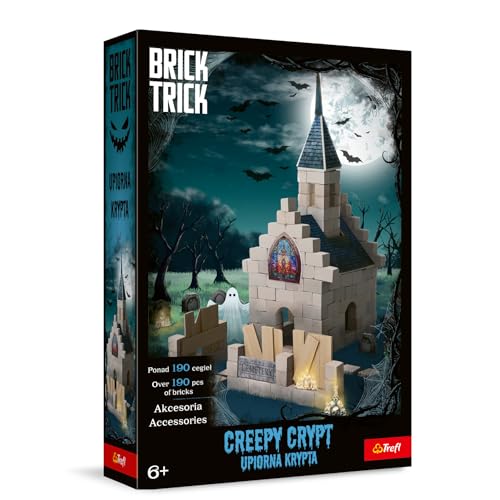 Trefl - Brick Trick: Geisterhafte Krypta/Creepy Crypt - Baue aus Ziegel, EKO Ziegel, 190 Ziegel, Wiederverwendbar, Kreativ-Set für Kinder ab 6 Jahren von Brick Trick