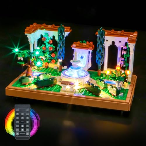 BrickBling Fernbedienung Licht-Kit Kompatibel mit Lego 10359 Fountain Garden (Kein Modell), Led Beleuchtungs Set Compatible with Lego Fountain Garden Kreative Spielzeug von BrickBling