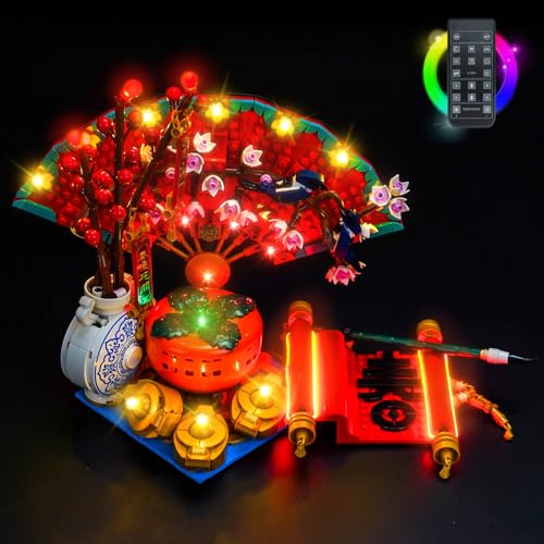 BrickBling Fernbedienung Licht-Kit Kompatibel mit Lego Good Fortune 80117 (Kein Modell), Led Beleuchtungs Set Compatible with 80117 Good Fortune Kreative Spielzeug von BrickBling