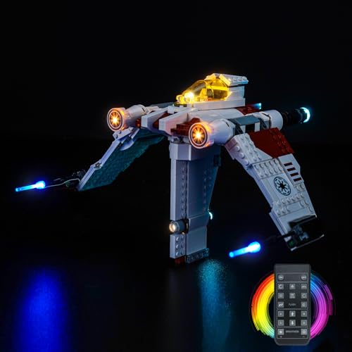 BrickBling Fernbedienung Licht-Kit Kompatibel mit Lego V-19 Torrent Starfighter 75432 (Kein Modell), Led Beleuchtungs Set Compatible with Lego V-19 Torrent Starfighter Kreative Spielzeug von BrickBling
