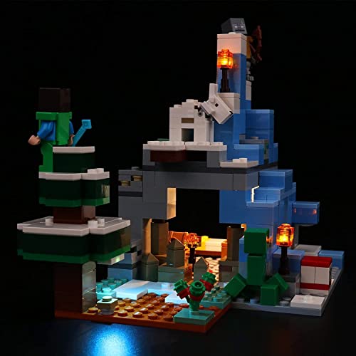 Led Beleuchtungsset für Lego Minecraft Die Vereisten Gipfel, Dekoration DIY Licht Set für Minecraft Lego 21243 The Frozen Peaks Kreative Spielzeuglichter (Nur Lichter-Set,kein Lego-Modell) von BrickBling