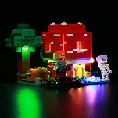 Led Licht Set für Lego 21179 Minecraft Das Pilzhaus Spielzeug Set, Dekoration DIY Beleuchtungsset für Lego Das Pilzhaus (Kein Lego-Modell enthalten, nur Beleuchtung) von BrickBling