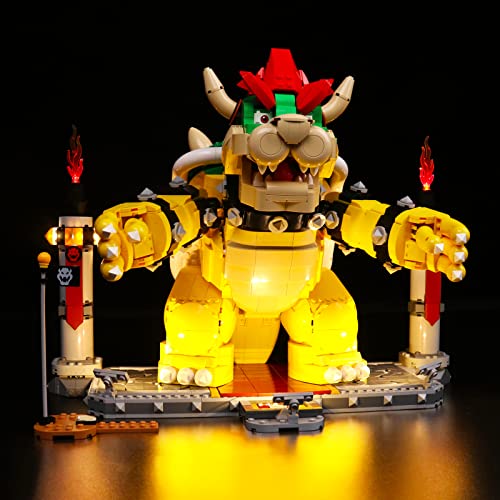 BrickBling Led Licht Set für Lego 71411 Super Mario Der mächtige Bowser, Led Beleuchtungs Set für Lego Der mächtige Bowser, Kreatives Geschenk (Nur Lichter-Set,kein Lego-Modell)- Standard Version von BrickBling