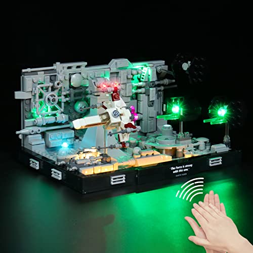 BrickBling Led Licht Set with Voice Control für Lego 75329 Death Star Trench Run Diorama Bausteinen Modell, Led Beleuchtungs Set für Death Star Trench Run Diorama Kreative Spielzeug (Nicht Lego) von BrickBling