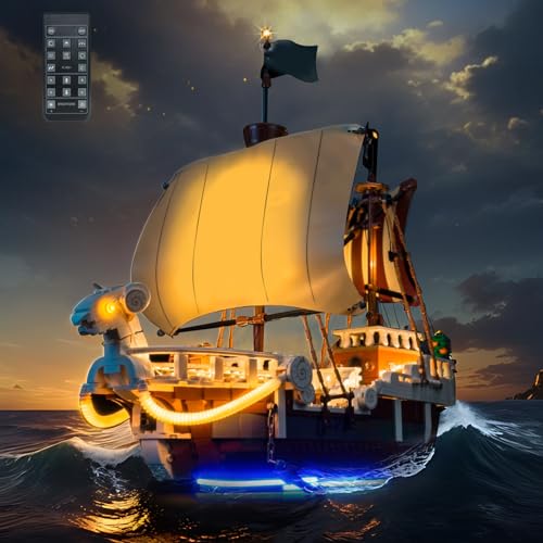 BrickBling Licht-Kit Kompatibel mit Lego 75639 The Going Merry Pirate Ship (Kein Modell), Fernbedienung Led Beleuchtungs Set Compatible with Lego The Going Merry Pirate Ship Kreative Spielzeug von BrickBling