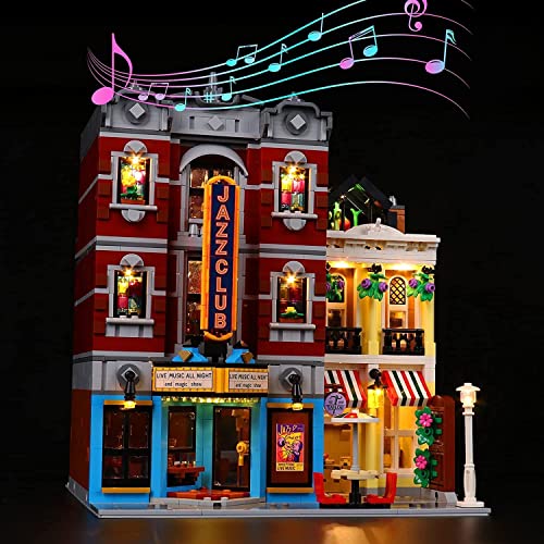 BrickBling Music Version Led Beleuchtungsset für Lego Jazz Club, Dekorationsbeleuchtungsset für Lego 10312 Jazz Club Bausteinen Modell Kreative Spielzeuglichter - Nicht Lego von BrickBling