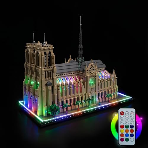 Buntes Licht Kit Kompatibel mit Lego 21061 Notre-Dame de Paris (Kein Modell), Led Beleuchtungs Set Compatible with Lego Notre-Dame de Paris Kreative Spielzeug von BrickBling