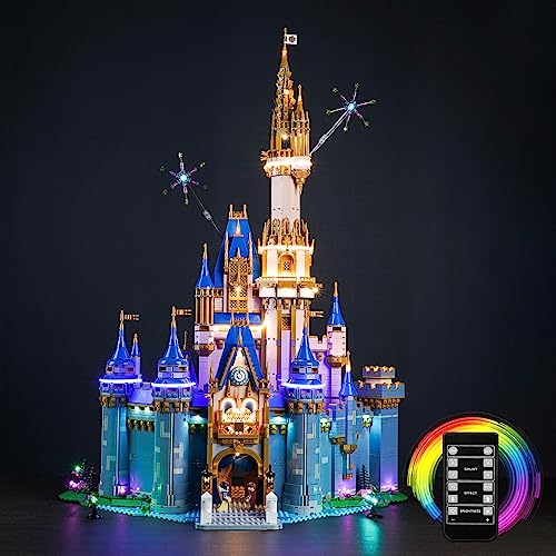 Fernbedienung Dekorationsbeleuchtungsset für Lego 43222 Disney Castle (Nicht Lego), Licht-Kit für Lego New Disney Castle Kreative Spielzeug für Jungen und Erwachsene von BrickBling