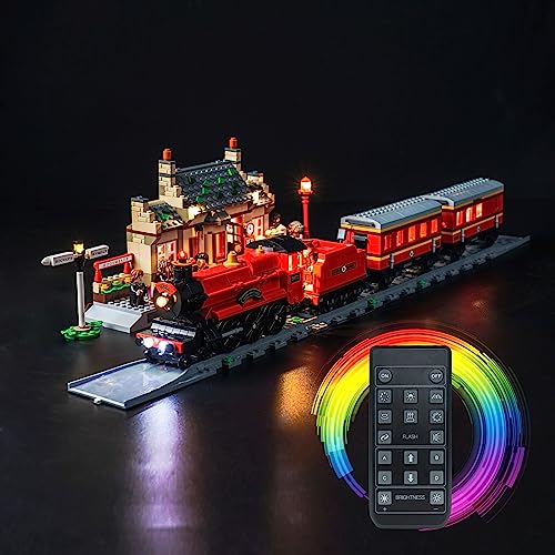Fernbedienung Dekorationsbeleuchtungsset für Lego 76423 Hogwartsexpressen & Hogsmeade Station (Nicht Lego), Licht-Kit für Lego Hogwarts Express Train Set with Hogsmeade Station Kreative Spielzeug von BrickBling