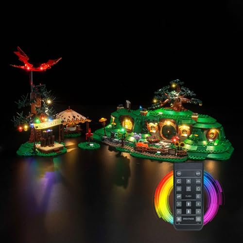 Fernbedienung Licht-Kit Kompatibel mit Lego 10354 The Lord of The Rings: The Shire (Kein Modell), Led Beleuchtungs Set Compatible with Lego The Lord of The Rings: The Shire 10354 Kreative Spielzeug von BrickBling