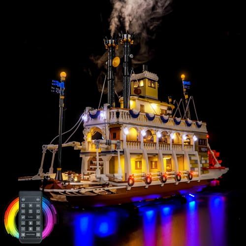 Fernbedienung Licht-Kit Kompatibel mit Lego 21356 River Steamboat (Kein Modell), Led Beleuchtungs Set Compatible with Lego River Steamboat 21356 Kreative Spielzeug von BrickBling