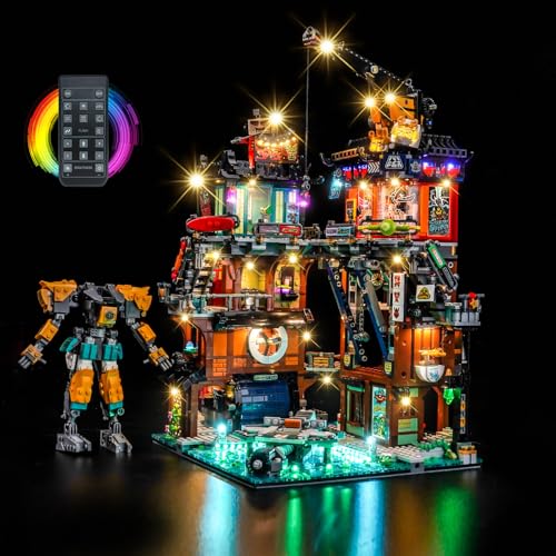 Fernbedienung Licht-Kit Kompatibel mit Lego 71837 NINJAGO City Workshops (Kein Modell), Led Beleuchtungs Set Compatible with Lego NINJAGO City Workshops 71837 Kreative Spielzeug von BrickBling