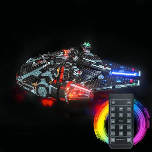 Fernbedienung Licht-Kit für Lego 75389 The Dark Falcon (Nicht Lego), Led Beleuchtungs Set für Lego Dunkler Millennium Falke Kreative Spielzeug von BrickBling