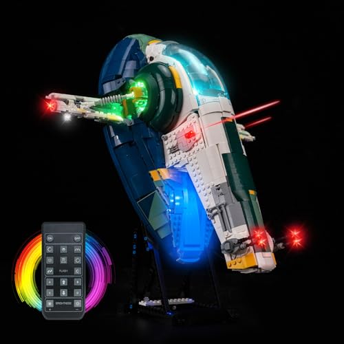 Fernbedienung Licht-Kit Kompatibel mit Lego 75409 Jango Fett's Firespray-Class Starship (Kein Modell), Led Beleuchtungs Set Compatible with Lego Jango Fett's Firespray-Class Starship Kreative Spielzeu von BrickBling