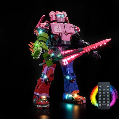 Fernbedienung Licht-Kit Kompatibel mit Lego Mecha Team Leader 77078 (Kein Modell), Led Beleuchtungs Set Compatible with Lego Mecha Team Leader Kreative Spielzeug von BrickBling