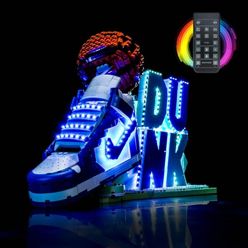 Fernbedienung Licht-Kit Kompatibel mit Lego Nike Dunk x L'EGO Set 43008 (Kein Modell), Led Beleuchtungs Set Compatible with Lego 43008 Nike Dunk x Set Kreative Spielzeug von BrickBling