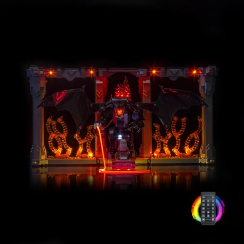 Fernbedienung Licht-Kit Kompatibel mit Lego The Lord of the Rings: Balrog Book Nook 10367 (Kein Modell), Led Beleuchtungs Set Compatible with Lego The Lord of the Rings: Balrog Book Nook von BrickBling