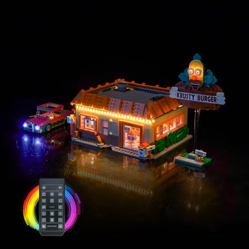 Fernbedienung Licht-Kit Kompatibel mit Lego The Simpsons: Krusty Burger 10352 (Kein Modell), Led Beleuchtungs Set Compatible with Lego The Simpsons: Krusty Burger Kreative Spielzeug von BrickBling