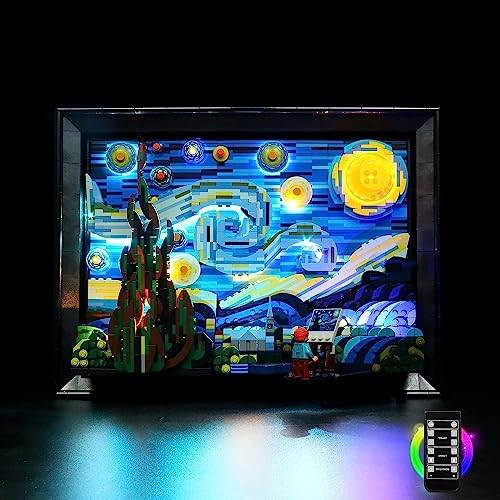 Fernbedienung Licht-Kit für Lego 21333 Ideas Vincent Van Gogh The Starry Night (Kein Lego-Modell), Led Beleuchtungs Set Kompatibel mit Lego The Starry Night, Kreatives Geschenk für Erwachsene von BrickBling