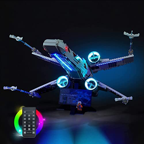 Fernbedienung Licht-Kit Kompatibel mit Lego 75355 X-Wing Starfighter Spielzeug (Kein Modell), Led Beleuchtungs Set Kompatibel mit X-Wing Starfighter, Kreative Spielzeug für Jungen und Erwachsene von BrickBling