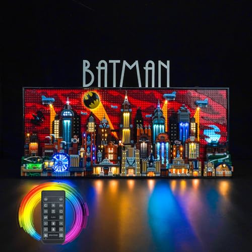 BrickBling Fernbedienung Licht-Kit für Lego 76271 Batman: The Animated Series Gotham City (Nicht Lego), Led Beleuchtungs Set für Lego Batman: The Animated Series Gotham City Kreative Spielzeug von BrickBling