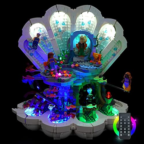 Fernbedienung Licht-Kit für Lego Disney The Little Mermaid Royal Clamshell (Kein Lego-Modell), Led Beleuchtungs Set für 43225 Princess Arielles königliche Muschel Kreative Spielzeuglichter von BrickBling