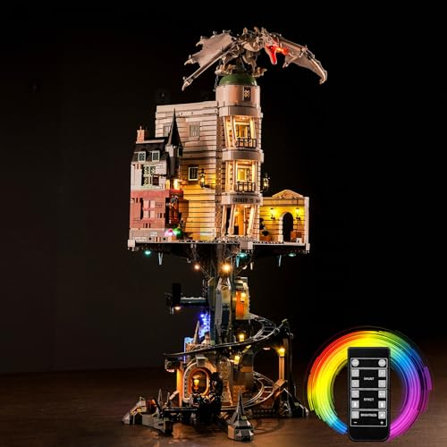 Fernbedienung Licht-Kit für Lego Gringotts Wizarding Bank – Collectors' Edition (Nicht Lego), Led Beleuchtungs Set für Lego 76417 Gringotts Zaubererbank – Sammleredition Kreative Spielzeug von BrickBling