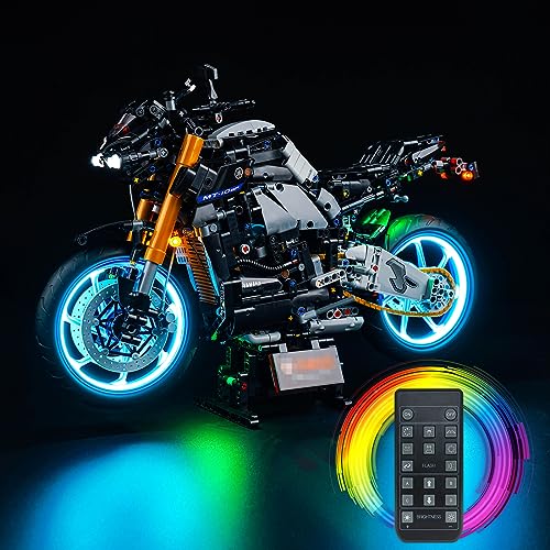 Fernbedienung Licht-Kit für Lego Yamaha MT-10 SP Motorrad (Nicht Lego), Led Beleuchtungs Set für Lego 42159 Technic Yamaha MT-10 SP Motorrad Kreative Spielzeug für Erwachsene von BrickBling