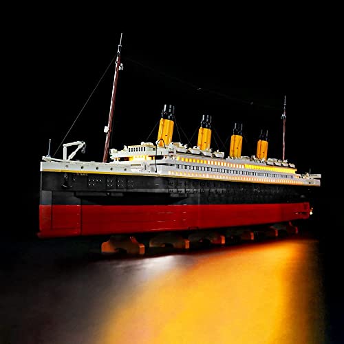 BrickBling LED-Beleuchtung für Lego 10294 Titanic Creator Expert Building Set Sammler-Bausatz (kein Lego enthalten, nur Lichter), DIY-Beleuchtungsset für Titanic-Schiff, Dekorationslicht für 10294 von BrickBling