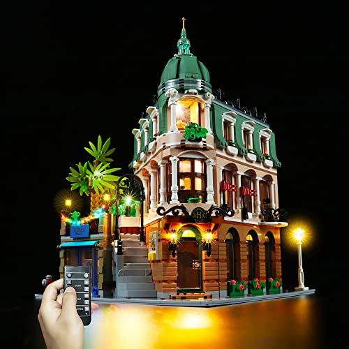 BrickBling LED-Beleuchtung für Lego 10297 Creator Expert Boutique Hotel Sammelbausatz (kein Lego-Modell enthalten, nur Lichter), DIY Beleuchtungsset für Hotel, Dekorationslicht für 10297 – RC-Version von BrickBling