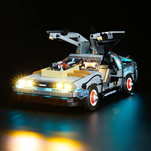Update-Version 10300 LED-Beleuchtungsset Kompatibel mit Lego Die-Zeitmaschine - aus Zurück in die Zukunft Creator Bausteinen Modell,Licht-Kit für Back to The Future Time Machine (Kein Modell) von BrickBling