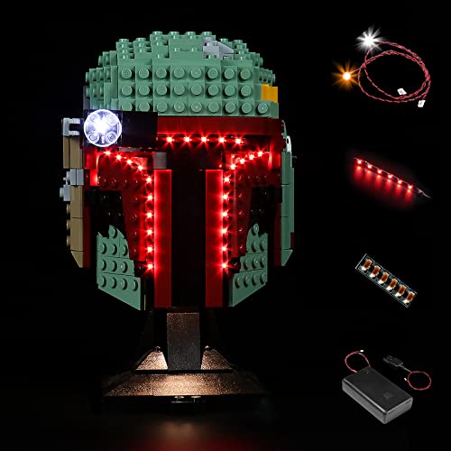 BrickBling LED-Beleuchtungsset für Lego Boba Fett Helm（Nur Lichter, Baustein Nicht enthalten,Dekorations-LED-Licht-Set für Lego 75277 Boba Fett Maske Collectible Kreatives Spielzeuggeschenk von BrickBling