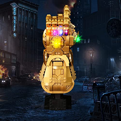 BrickBling LED-Licht Kit für Lego 76191 Marvel Super Heroes Infinity Handschuh (Nur DIY Light Kit, kein Lego), Dekorations Led Beleuchtungsset für Lego Thanos Handschuh Kreatives Spielzeuglicht von BrickBling