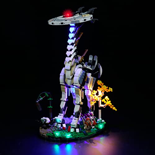 BrickBling 76989 LED-Licht für Horizon Forbidden West: Langhals (Ohne Set), DIY Beleuchtungsset Kompatibel Mit Horizon Bausteinen Modell von BrickBling