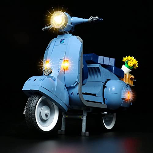 Licht-Kit für Lego 10298 Vespa 125 Modellbausatz,Led Licht Set für Vespa Vintage Roller aus Italien (Nur Lichter-Set,kein Lego-Model),Dekorationsspielzeuglicht für Erwachsene- Standard Version von BrickBling