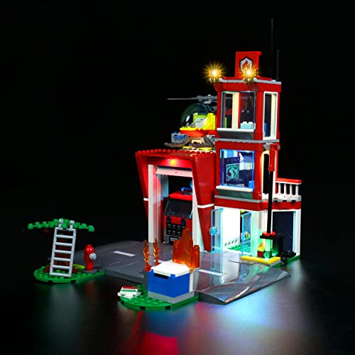 BrickBling LED-Beleuchtungsset für Lego City Fire Station 60320 (Kein Lego-Modell enthalten, nur Beleuchtung) DIY Beleuchtungsset für Lego Fire Station, Dekorationslicht für Lego 60320 von BrickBling