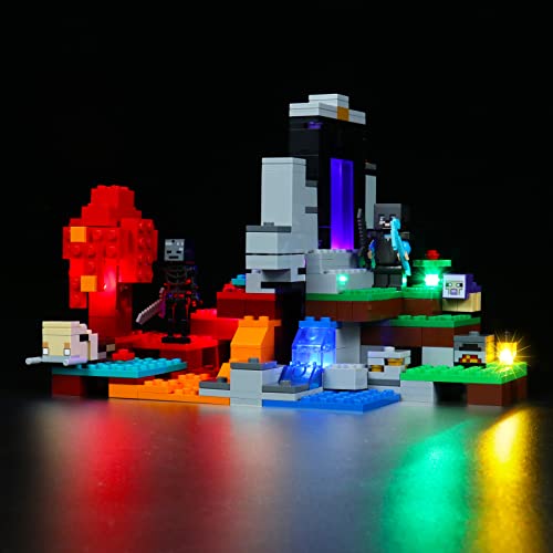 Led Licht Set für Lego 21172 Minecraft Das zerstörte Portal Minecraft Spielzeug Set (Kein Lego-Modell enthalten, nur Beleuchtung), Dekoration DIY Beleuchtungsset für Lego Minecraft von BrickBling