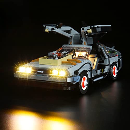 BrickBling LED-Leuchten für Lego 10300 Back to The Future Time Machine Building (kein Lego enthalten, nur Dekorationslicht), DIY Lights Kit für Delorean Back to The Future für 10300 - Classic Version von BrickBling