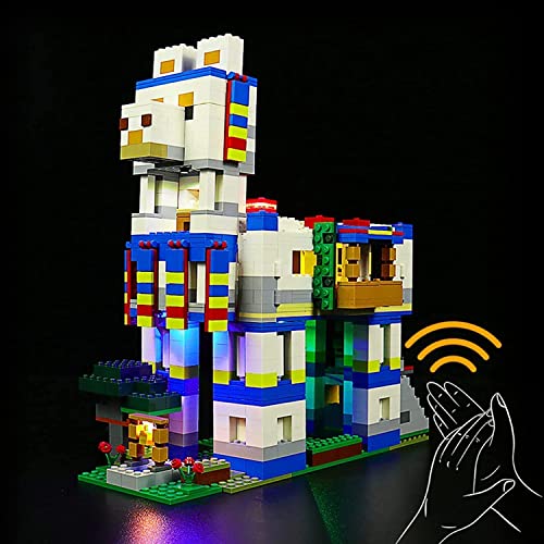 BrickBling Led Licht-Kit für Lego Minecraft Das Lamadorf Set, Stimmenkontrolle Led Beleuchtungs Set für Lego 21188 The Llama Village (Kein Lego-Modell enthalten, nur Beleuchtung) von BrickBling