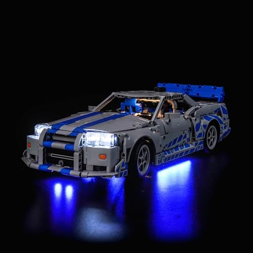 Led Licht Set Kompatibel mit Lego 2 Fast 2 Furious Nissan Skyline GT-R (R34) Car 42210 (Kein Modell), Dekorationsbeleuchtungsset Compatible with Lego 2 Fast 2 Furious Nissan Skyline GT-R (R34) Car von BrickBling
