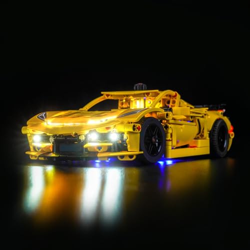 Led Licht Set Kompatibel mit Lego Chevrolet Corvette Stingray 42205 (Kein Modell), Dekorationsbeleuchtungsset Compatible with Lego Chevrolet Corvette Stingray Kreative Spielzeug von BrickBling
